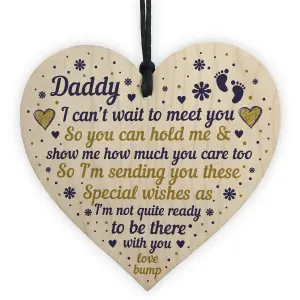 Red Ocean Daddy To Be Gifts From Bump Baby Shower Gift Daddy To Be Birthday Card Wooden Heart Plaque