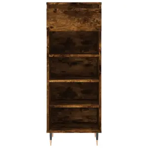 Berkfield Shoe Cabinet Smoked Oak 40x36x105 cm Engineered Wood