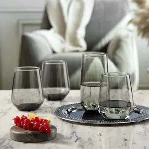 Shamay 14.371ml Drinking Glass Set (Set of 6) Dark Grey