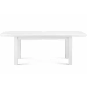 Extendable Metal Base Dining Table White