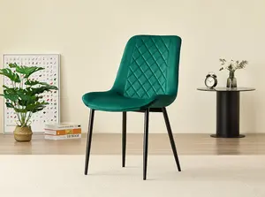 Amelia Velvet Comfort Dining Chairs - Green - Set of 2