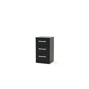 Marquitta 3 Drawer Bedside Table Black