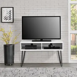 Owen Retro TV-Stand with Storage in White