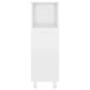 Berkfield Bathroom Cabinet High Gloss White 30x30x95 cm Engineered Wood