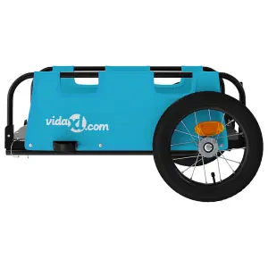 vidaXL Bike Trailer Blue Oxford Fabric and Iron