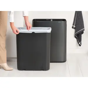 Bo Touch Bin, 60 litre, with 1 inner Plastic Bucket Matt Black