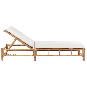 Sun Lounger Wood Light Wood LIGURE