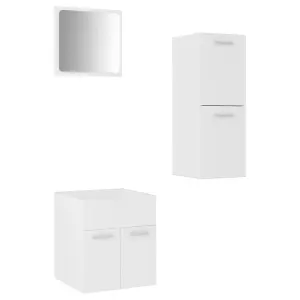 Berkfield Bathroom Furniture Set White Engineered Wood