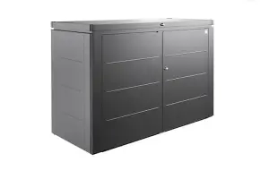 Biohort High Quality 6.5ft x 2.5ft HighBoard 200 3x6 Metal Garden Storage Unit - Metallic Dark Grey