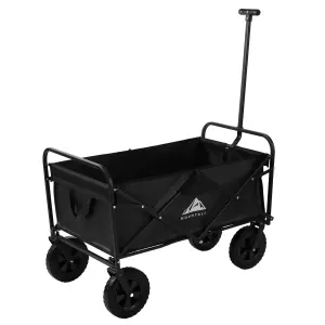 Black Heavy Duty Foldable Garden Festival Trolley Camping Folding Cart Wagon Truck Wheelbarrow