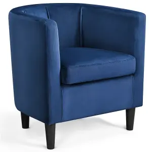 Yaheetech Blue Upholstered Velvet Club Chair