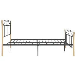 Berkfield Bed Frame Black Metal 140x200 cm