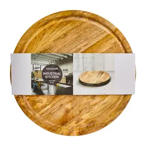 Industrial Kitchen Handmade Round Wooden Butcher's Block Chopping Board 36 x 5 cm