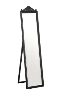 Interiors by Premier Boudoir Floorstanding Mirror with Matt Black Finish