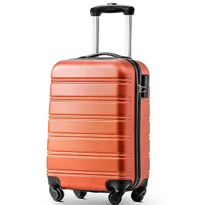 SET OF 3 ABS Hard shell Travel Trolley Suitcase 4 wheel Luggage Set Hand Luggage, 20,24,28 inch, Orange