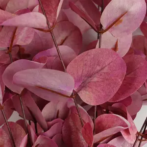 Pack of 6 x 80cm Pink Eucalyptus Foliage Stem