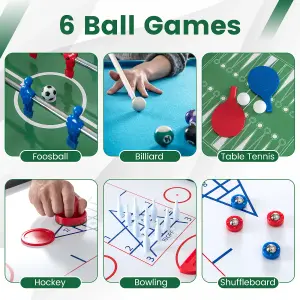 Costway 12-in-1 Combo Game Table Set Foosball Air Hockey Pool Ping Pong Shuffleboard