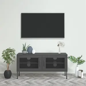 Berkfield TV Cabinet Anthracite 105x35x50 cm Steel