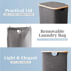 Fabric Laundry Hamper Grey