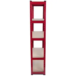 Home Vida 5 Tier Large Shelf Red Heavy Duty Shelving Unit (H)1800mm (W)900mm