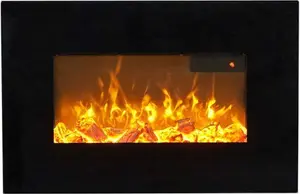 Sureflame 1.8Kw Wm-9334 Electric Wall Mounted Fire With Remote In Black 26 Inch | Robert Dyas