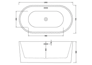 Contemporary Curved Freestanding Bath from Balterley - 1500mm x 740mm