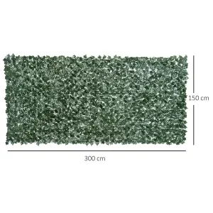 Outsunny Artificial Leaf Hedge Panel Garden Fence Privacy Screen 1.5m x 3m