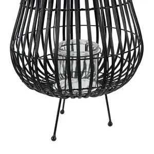 Beliani Scandinavian Lantern BERKNER Wood Black