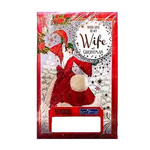 Simon Elvin With Love To My Wife Christmas Card (Pack of 6) Red/White (One Size)