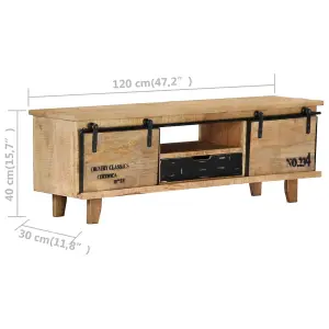 Berkfield TV Cabinet 120x30x40 cm Solid Mango Wood