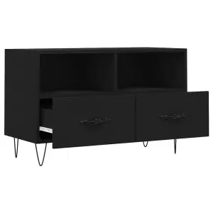 Berkfield TV Cabinet Black 80x36x50 cm Engineered Wood