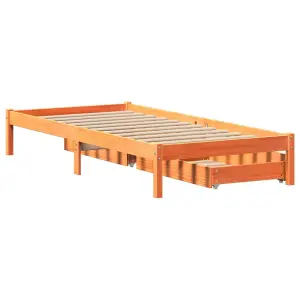 Berkfield Bed Frame without Mattress Wax Brown 90x190 cm Single Solid Wood Pine