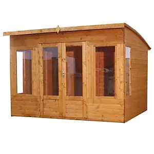 Mercia 10x8 ft with Double door & 4 windows Curved Wooden Summer house (H)2158mm x (W)3036mm