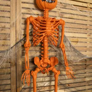 5ft (150cm)  Posable Halloween Pumpkin Skeleton Decoration