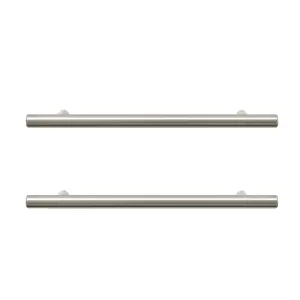 GoodHome Annatto Nickel effect Kitchen cabinets Bar Pull Handle (L)22cm (D)32mm, Pack of 2