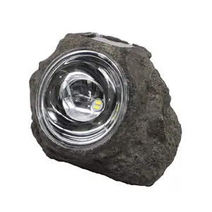 Grey Stone effect Natural Solar-powered Integrated LED Outdoor Ground light