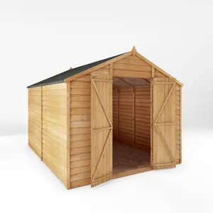 Waltons Garden Shed 10 x 8 Overlap Apex Double Door Windowless Wooden Outdoor Storage Building