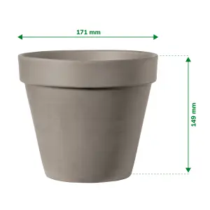 Verve Laleh Brown Terracotta Plant pot (Dia) 17.1cm, (H)14.9cm, 2L