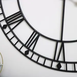 Melody Maison Extra Large Black Metal Skeleton Clock 100cm x 100cm