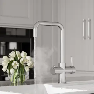 3 in 1 Instant Hot Water Kitchen Sink Tap, Tank and Filter - Chrome - Balterley