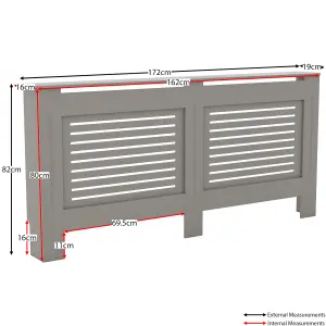 Vida Designs Milton Extra Large Grey MDF Radiator Cover