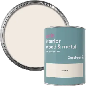 GoodHome Ottawa Satin Metal & wood paint, 750ml