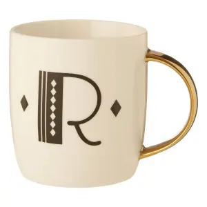 Maison by Premier Mimo Diamond Deco R Letter Monogram Mug