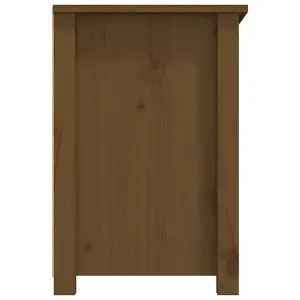 Berkfield TV Cabinet Honey Brown 79x35x52 cm Solid Wood Pine