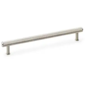 Knurled T Bar Pull Handle - Satin Nickel - 224mm Centres Premium Drawer Door