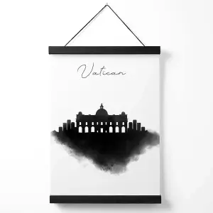 Vatican Watercolour Skyline City Medium Poster with Black Hanger