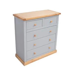 Bomporto 5 Drawer Chest of Drawers Wood Knob