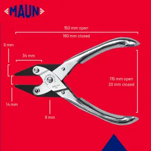 Maun Flat Nose Parallel Plier 160 mm