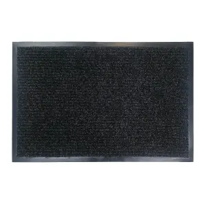 XXL Utility Grey Ribbed Mat, 120cm x 80cm