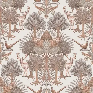 Tapestry Nordic Deer Forest Beige Wallpaper